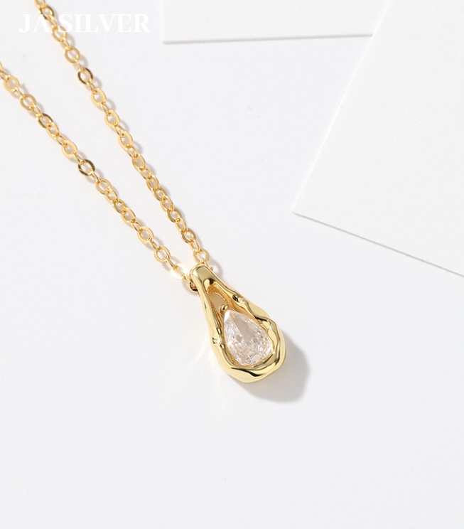 925 Sterling Silver Droplet Necklace For Women